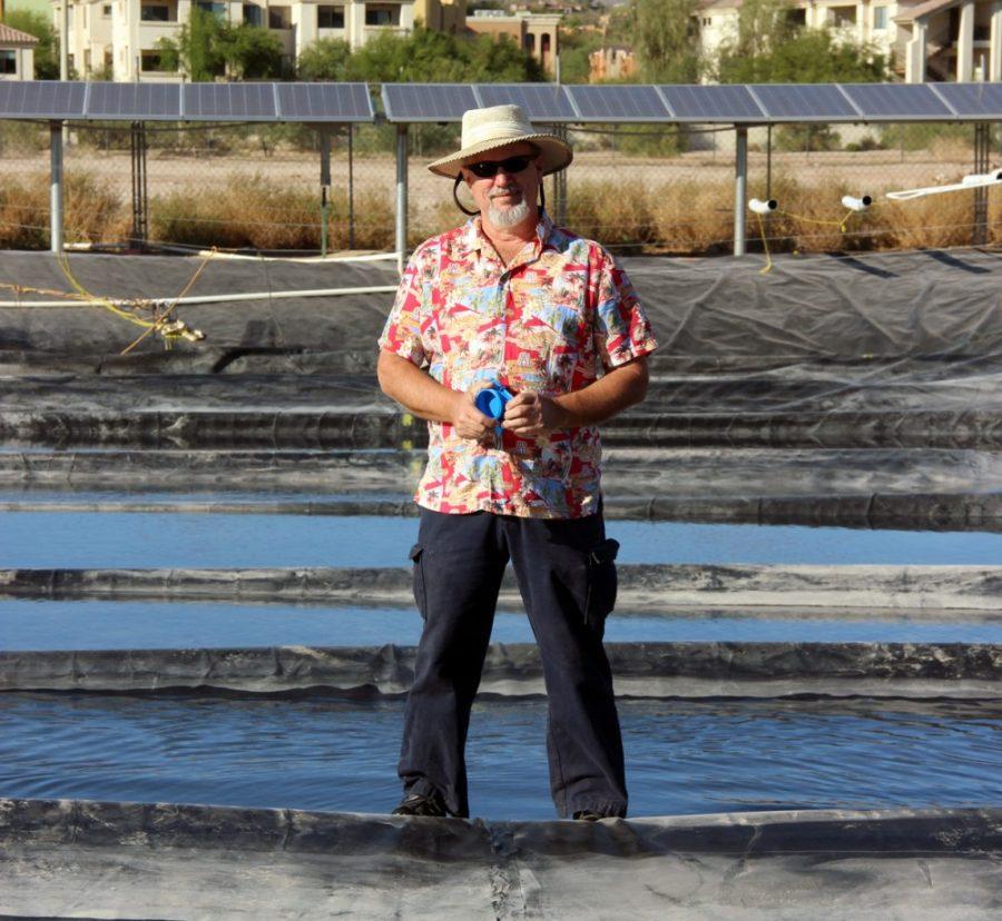 Mark Armao/ The Daily Wildcat

Randy Ryan, assistant director of the Agricultural Experiment Station, helped design the Algal Raceway Integrated Design. The ARID system is a watercourse designed specifically to maximize algae growth.