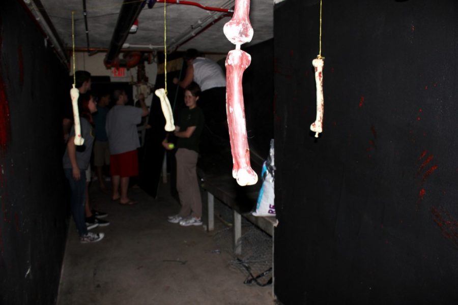 Savannah Douglas/ The Daily Wildcat

Students living in the Yuma Residence Hall at the University of Arizona set up for the twentieth annual Haunted Dungeon event on Monday. The Haunted Dungeon,which is free to attend, will open on Thursday.  