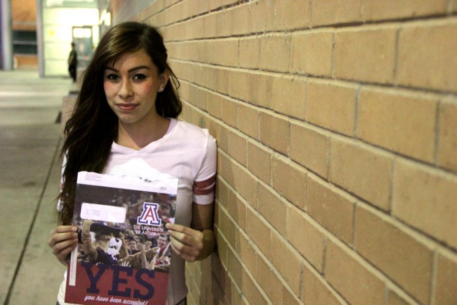 	Amy Phelps/The Daily Wildcat

	Eliicia Villasenor, a senior at Flowing Wells High School, was accepted early to the University of Arizona with the Wildcat Promise application process. She will attend the University of Arizona next fall and plans to study Business Management.