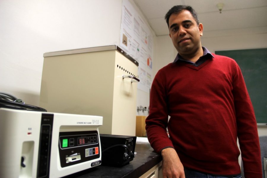 Mark Armao/ The Daily Wildcat

Manish Keswani, an assistant professor in the Department of Materials Science and Engineering, is researching ways to use sound waves to degrade harmful firefighting chemicals for the Air Force.