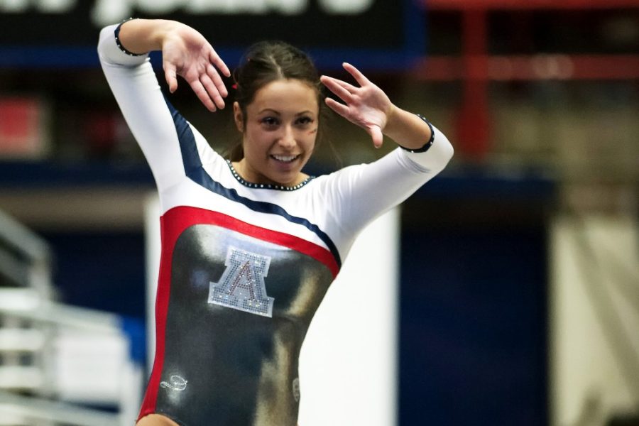 Carlos+Herrera+%2F+The+Daily+Wildcat%0A%0AJunior+all-around+Shay+Fox+performs+during+her+floor+routine+at+Arizonas+197.575-196.925+loss+against+Oklahoma+at+McKale+Center+on+Saturday%2C+Jan.+25.
