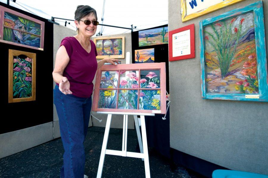 Carlos Herrera /  The Daily Wildcat

Sandra Montgomery will be at the Spring Artisan Market at the Tucson Museum of Art. Montgomery creates her artwork by painting on old recycled windows and canvas.