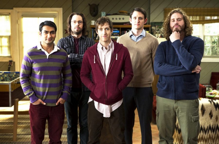 Kumail Nanjiani, Martin Starr, Thomas Middleditch, Zach Woods, and T.J. Miller star in HBO's new series "Silicon Valley." (Isabella Vosmikova/HBO/MCT)