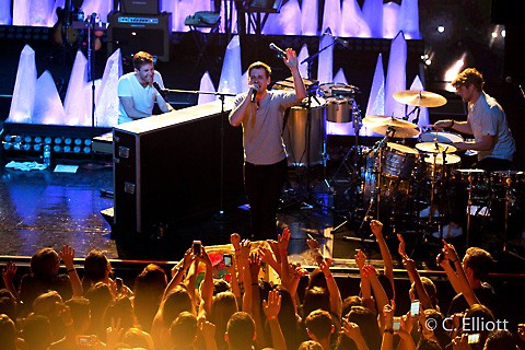 	Courtesy of C. Elliot / Foster the People, an indie rock trio, performs at the Rialto Theatre on Wednesday. 