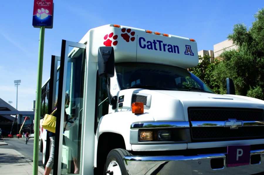 Tyler Besh/Arizona Daily Wildcat

Students receive free campus transportation from the university provided Cat Tran shuttle.