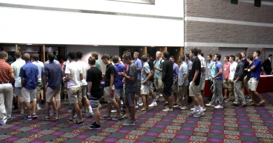 	Screenshot by Zach Hynek

	UA male students have the opportunity to become a part of Greek Life on campus by going through fraternity recruitment on Wednesday at the Tucson Convention Center. This was the first year Round Robin was held there.