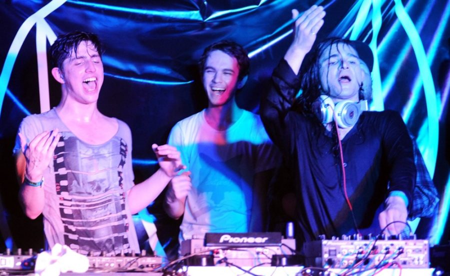	Courtesy of DigBoston

	Porter Robinson (left), Zedd (center) and Skrillex (right) perform at the 2012 South by Southwest Music Festival on March 16, 2012.