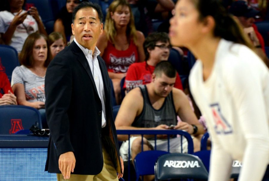 %09Arizona+volleyball+head+coach+Dave+Rubio+coaches+the+women%26%238217%3Bs+volleyball+team+during+warm+ups+before+Arizona%26%238217%3Bs+3-0+win+against+CSUN+during+the+Arizona+Invitational+on+Sept.+6+in+McKale+Center.+The+Wildcats+have+started+the+season+8-1+and+have+three+more+nonconference+games+before+conference+play+begins+next+week.