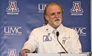 	Courtesy of UANews

	Dr. Rainer Gruessner, suspended chairman of the Department of Surgery at the UA’s College of Medicine, has filed a $18.96 million claim against the UA.