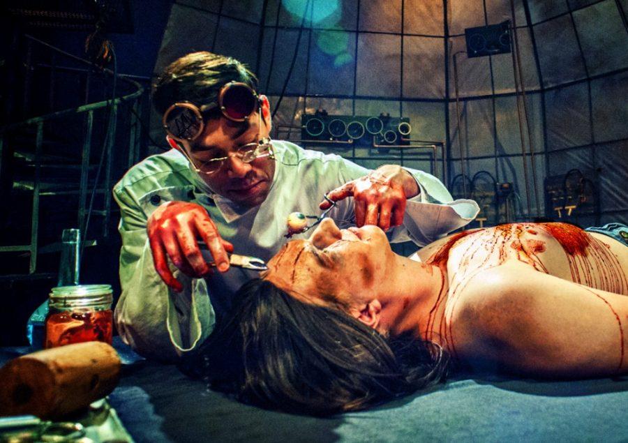 Courtesy of Ed FloresHard at work in his laboratory, Victor Frankenstein (Matthew Bowdren) assembles his finest masterpiece, the Creature (Micah Bond) in Victor Gialanella’s ʺFrankenstein,ʺ based on the novel by Mary Shelley, running now until Nov. 9 at UA’s Arizona Repertory Theatre.
