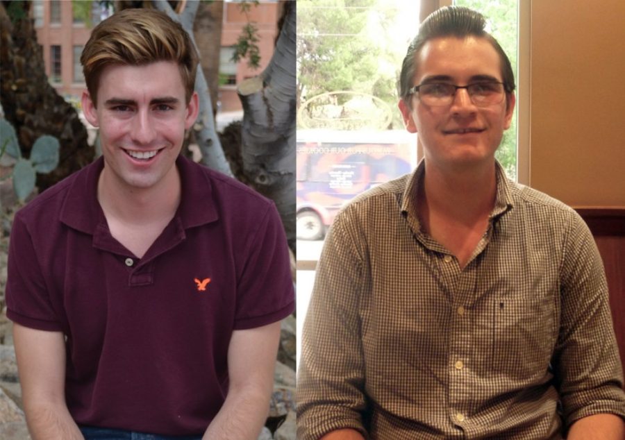 Nick Mahon (left), president of the UA Young Democrats, on Sept. 9 (Photo by Layla Nicks). Caleb Rhodes (right), president of the UA College Republicans, on Sept. 16 (Photo by Christianna Silva).