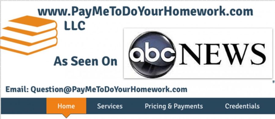 Screenshot by Rebecca NobleA portion of the home page of Paymetodoyourhomework.com on Monday. Students can pay trained professionals to do their homework assignments through the website.
