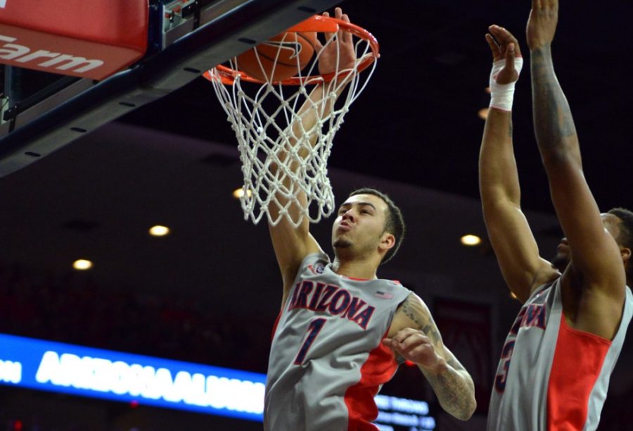 Arizona+mens+basketball+guard+Gabe+York+%281%29+goes+for+a+rebound+during+Arizonas+91-65+win+against+Gardner-Webb+on+Tuesday+in+McKale+Center.+York+tied+with+Stanley+Johnson+for+the+team-high+scoring+mark+of+18+points+in+the+Wildcats+seventh+win+of+the+season.