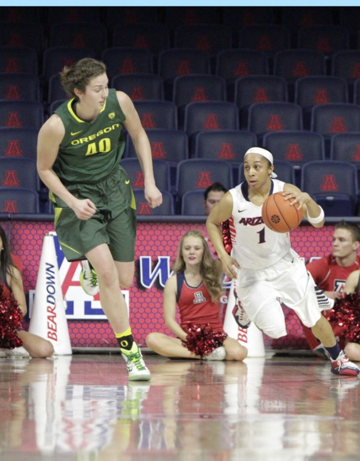 Arizona+womens+basketball+guard+Candice+Warthen+%281%29+dribbles+past++Oregon+center+Megan+Carpenter+during+Arizonas+81-78+victory+on+Sunday++in+McKale+Center.+Warthen+and+the+Wildcats+have+matchups+against+Utah++and+Colorado+over+the+weekend.