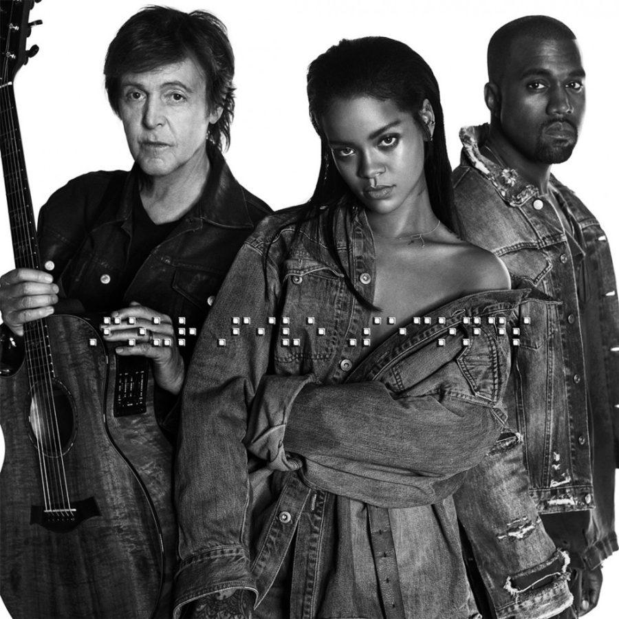 Westbury+Road%26%23160%3BPaul+McCartney%2C+Rihanna+and+Kanye+West+on+the+cover++art+for+their+new+single%2C+FourFiveSeconds.+Despite+the+various+talents++between+them%2C+the+new+song+is+lackluster.