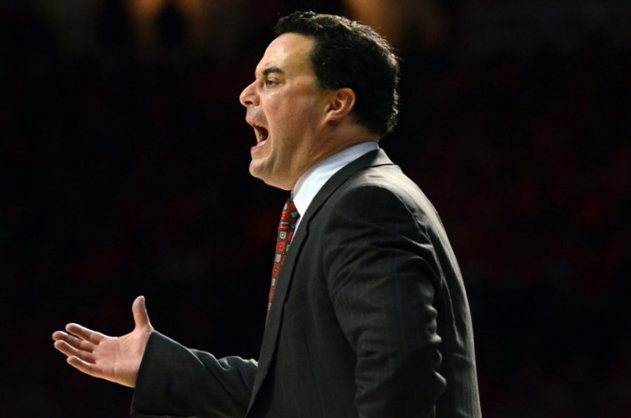 Arizona mens basketball coach Sean Miller directs his team during  Arizonas 73-49 win against ASU in McKale Center on Jan. 4. The Wildcats  have dropped two of their last four games.