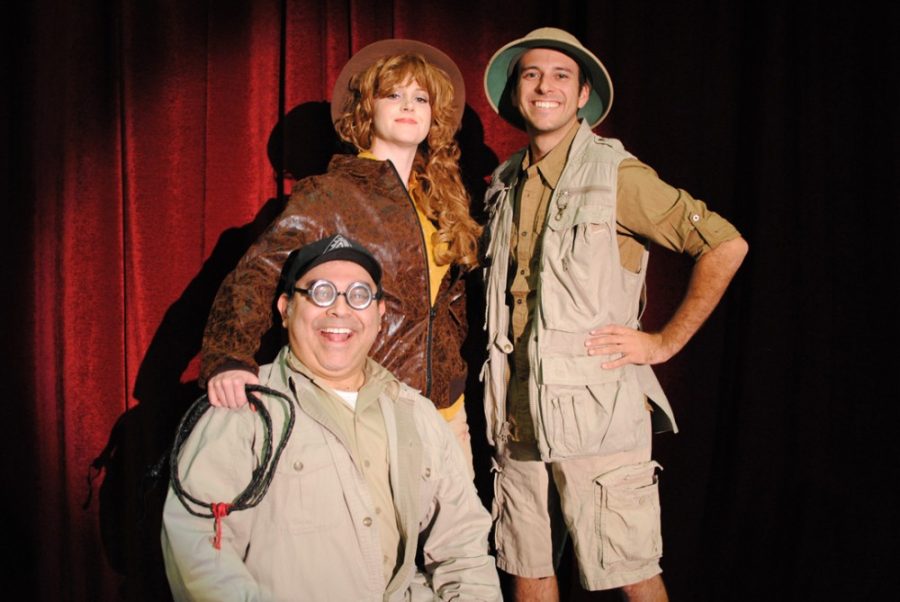 Courtesy of Sean MacArthur / Great American PlayhouseJesus Limon as Chang (left), Jennifer Ackerley Lawrence as Mindy Anna Jones with her trusty whip (center) and Brian Paradis as Cade (right) onstage at the Great American Playhouse. Despite Lawrences noticeable talent, the play underutilizes her singing and dancing abilities.