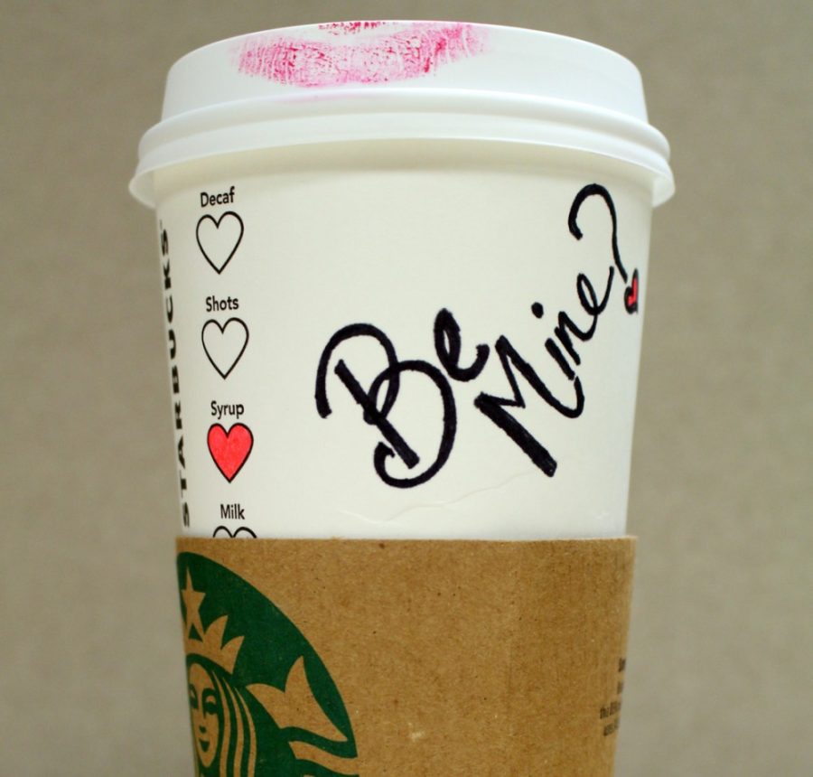 To celebrate Valentines Day, Starbucks is serving hot drinks in cups decorated with hearts and flirty sayings. The coffee company is teaming up with Match.com for the Worlds Largest Starbucks Date.