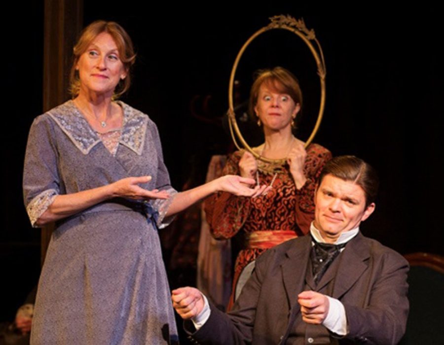 Courtesy of The Rogue TheatreCynthia Jeffery, left, Patty Gallagher, center, and Ryan Parker Knox, right, in The Rogue Theatres The Lady in the Looking Glass: A Concert of Seven Stories by Virginia Woolf. The adapation for this literary work for the stage runs through March 15. 