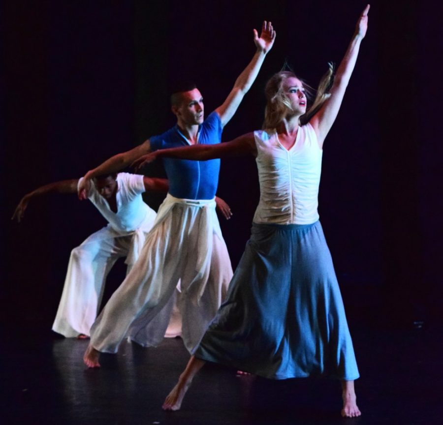 Dance+students+rehearse+a+number+in+the+Boundless+dance+show+in+the+Stevie+Eller+Dance+Theatre+on+Monday+night.+The+School+of+Dances+Spring+Collection+features+multiple+dance+styles.