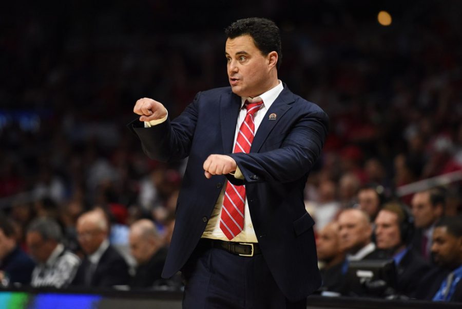 Rebecca Noble/Arizona Summer WildcatCoach Sean Miller signals instructions to his team during Arizonas 68-60 win against Xavier in the Sweet Sixteen of the NCAA Tournament in the Staples Center in Los Angeles, Calif., on March 26. The 2015 NBA Summer League will feature four Wildcats from last seasons team.  