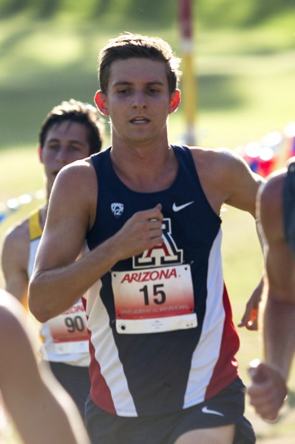 Arizona cross country athlete Matthew Beer (15) runs in the Dave Murray Invitational on Friday, Sept. 18.