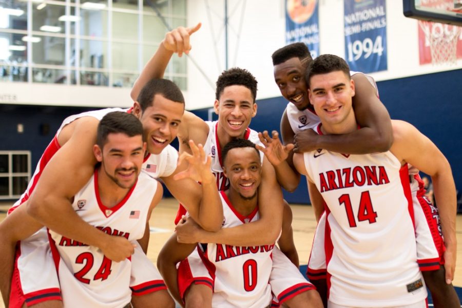 6+Arizona+Mens+Basketball+players+show+off+their+personality+at+UAs+basketball+media+day+on+Oct.+2.+The+event+lasted+an+hour+in+the+Richard+Jefferson+building+on+campus.