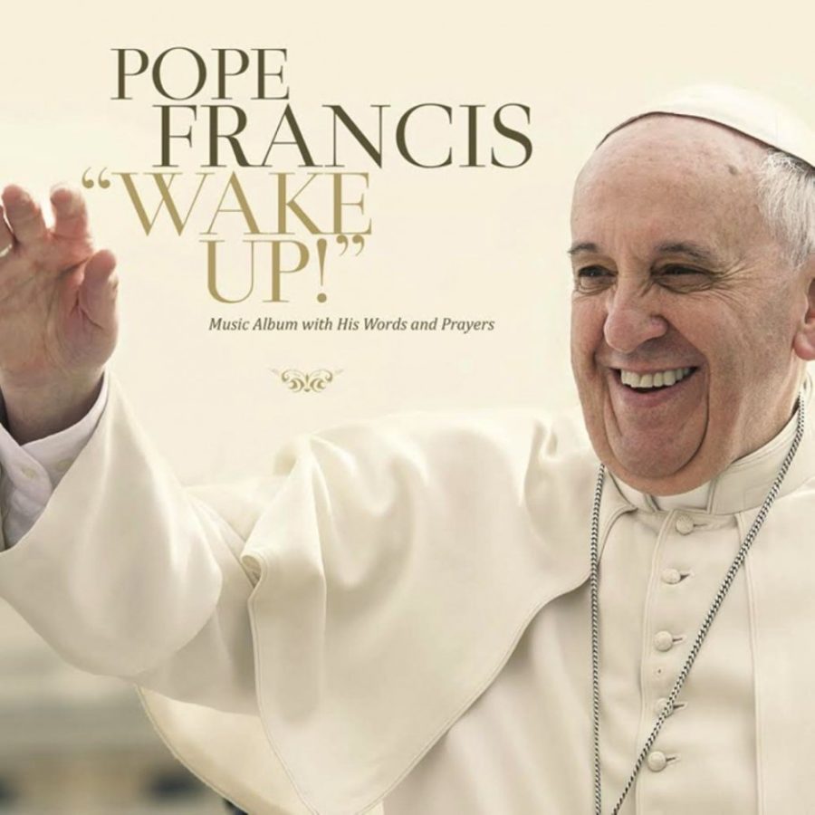 Official album cover for Wake up!, an original album using the recordings of Pope Franciss voice.