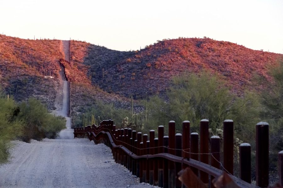The Mexico-U.S. border fence can be seen by visitors to the Organ Pipe Cactus National Monument. Border Patrol is being sued due to inhumane and unconstitutional conditions in which detainees are allegedly held. 
