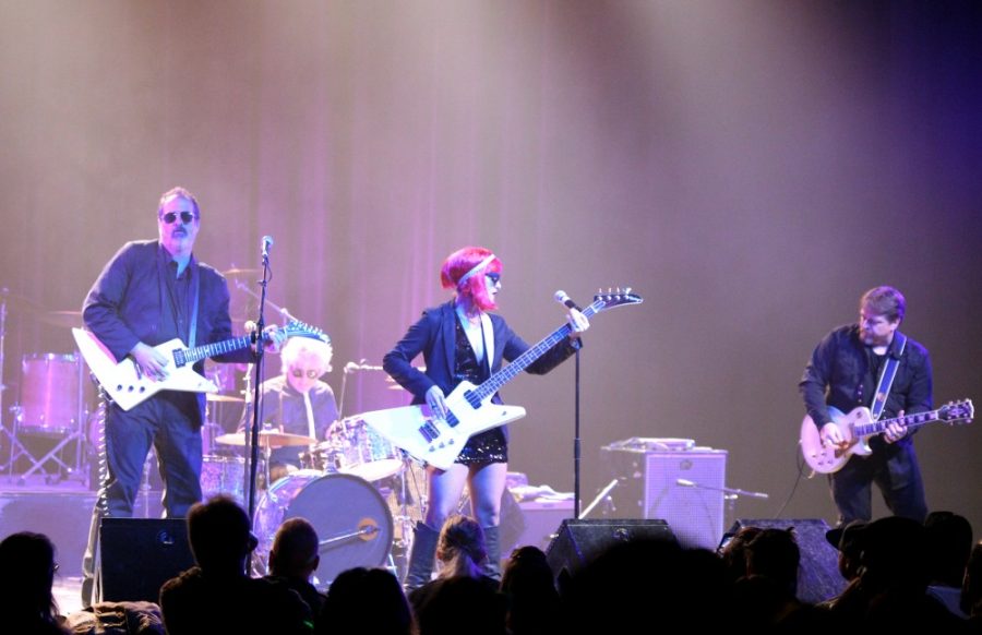 One of the many tribute bands performs at The Rialto on Saturday, Jan 16. The event was put together in order to remember the life and music of David Bowie, who passed away just a week previously.