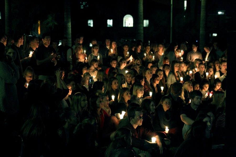 Over 100 people gathered on the UA Mall on Tuesday, Jan. 19 to mourn the death of Zoey Zalusky. Zalusky, a sister of the Sigma Kappa sorority, passed away due to unknown causes on Christmas Eve and was able to donate her vital organs on Christmas Day, saving the lives of three people. 