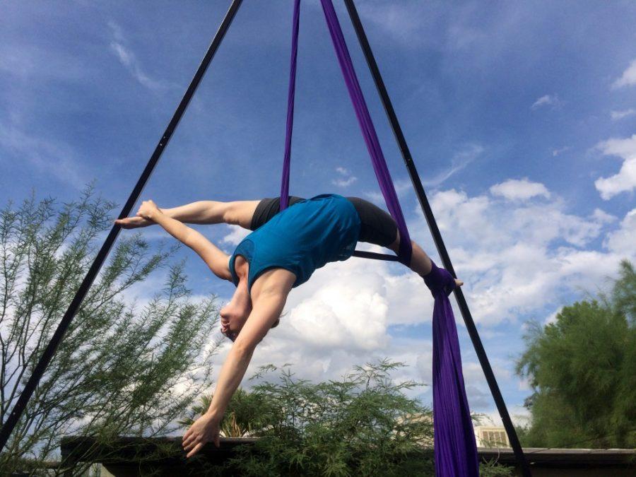 The Circus Academy of Tucson director Katherine Tesch performs an aerial skill. The Circus Academy of Tucson offers a variety of classes including aerial acrobatics and stretching & contortion classes.