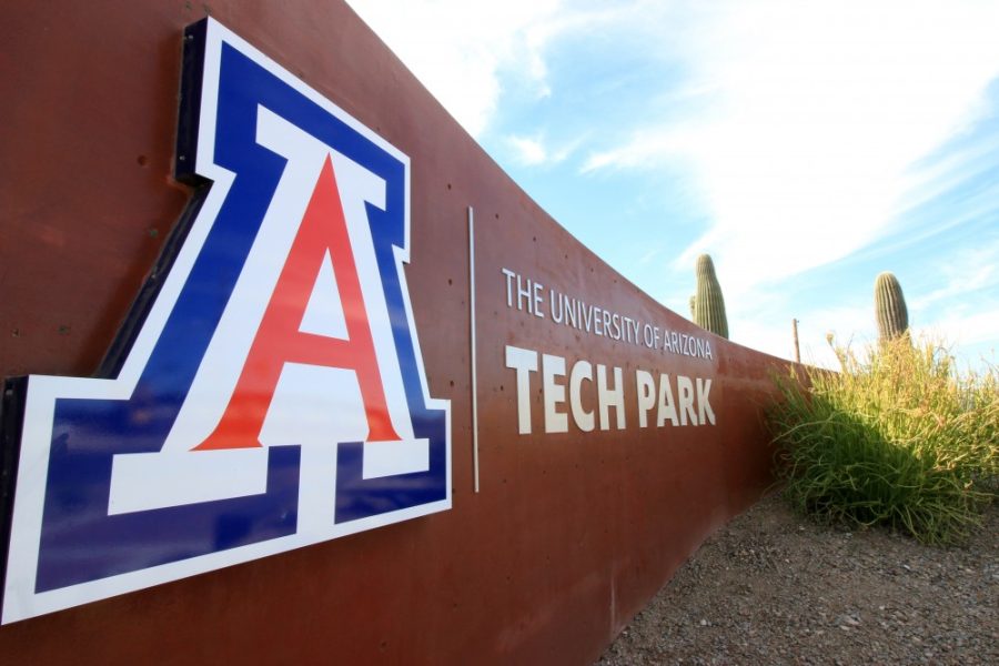 The Tech Parks Arizona sign on Jan. 24. The park will take to Germany this April to partake in one of the largest international technology trade shows in the world, Hannover Messe 2016.