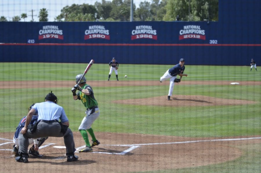 A view of Hi Corbitt Field in Tucson, Arizona during a game against Oregon on March 29, 2015. 