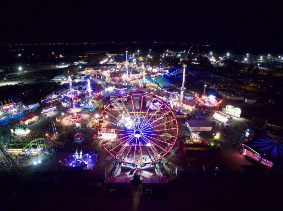 A view of the Pima County Fair from above. The fair offers food, games, animals and rides with enough attractions for anyone to find fun.