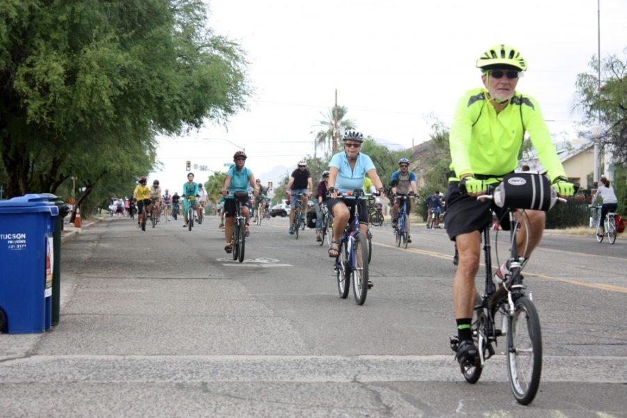 Cyclists+bike+down+4th+avenue+during+the+6th+annual+Cyclovia+Tucson+in+November+2014.%0A
