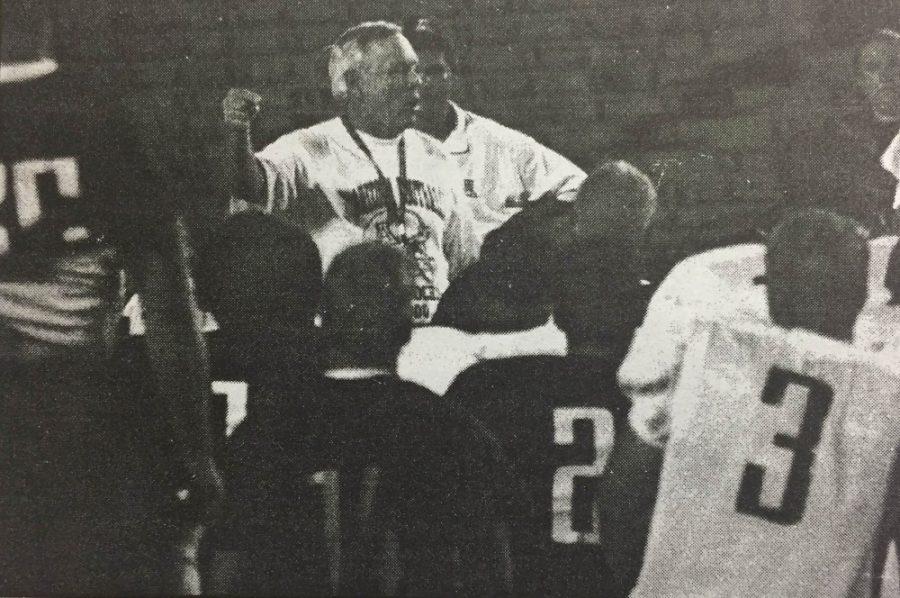 Then UA head coach Disck Tomey address the football team following a scrimmage at Arizona Stadium in 2000.