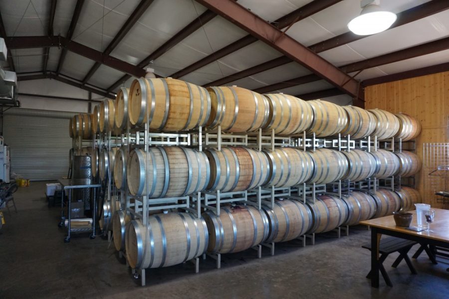 View of wine cellar at Flying Leap Vineyards in Sonoita, Arizona. Sonoita boasts several vineyards that offer fun wine tasting experiences.