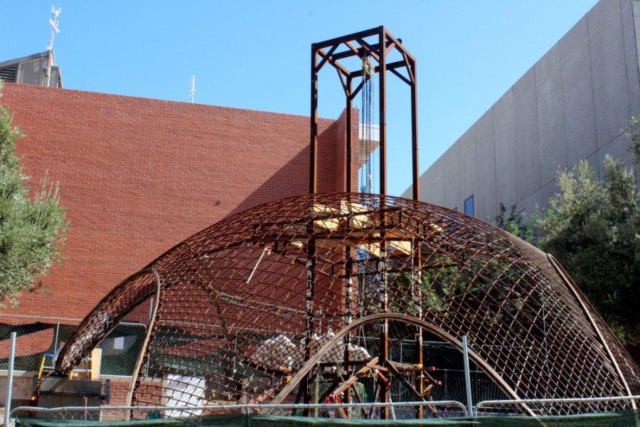 Ongoing construction by students for the Sonoran Pentapus in front of Architecture building on Saturday, Oct. 22. 
