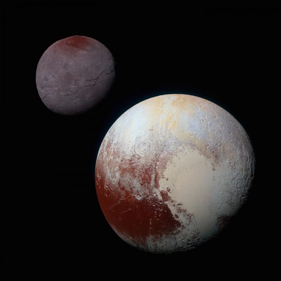 Close-up view of the dwarf planet, Pluto. Recent research conducted at the UA may answer questions about planetary processes active on the icy worlds surface.