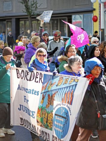 Citizens march at the Women's March on Washington in Tucson Ariz. On Jan 21, 2017. The march was a national event occurring in multiple cities throughout the nation.