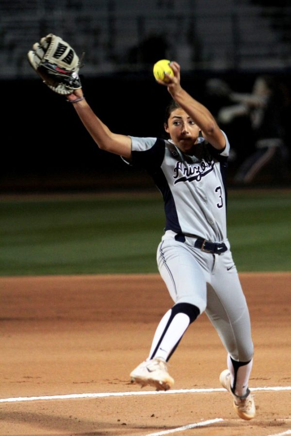Arizona softball pitcher Danielle OToole pitches against BYU on March 4, 2016. OToole was named to the U.S. Womens National Team.