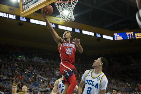 Allonzo Trier (35) shoots a layup during the UA-UCLA game on Jan. 21. 