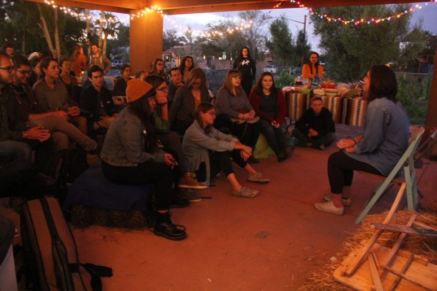 Stories in the Garden incorporates food and inspired dialogue in the UA Community Garden. Dialogue can consist of poems, songs and stories from audience members related to a specific theme.