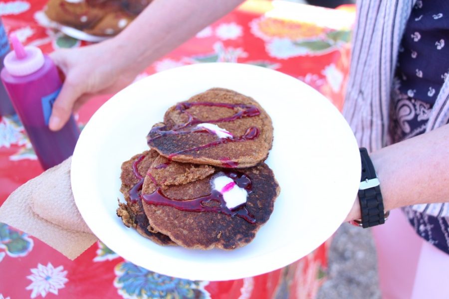Pancakes being served at the Edible Shade event. The event will offer mesquite pancakes, non-gluten pancakes and vegan pancakes.