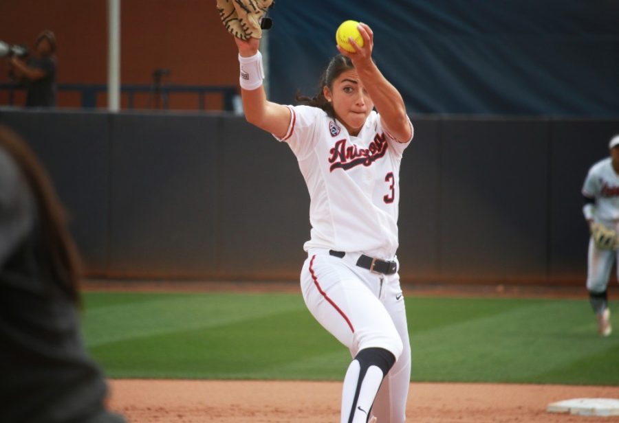 Arizona+pitcher+Danielle+OToole+%283%29+during+the+Wildcats+softball+game+against+the+Texas+Longhorns+on+March+5+at+Hillenbrand+Stadium.+Arizona+beat+Texas+4-2.