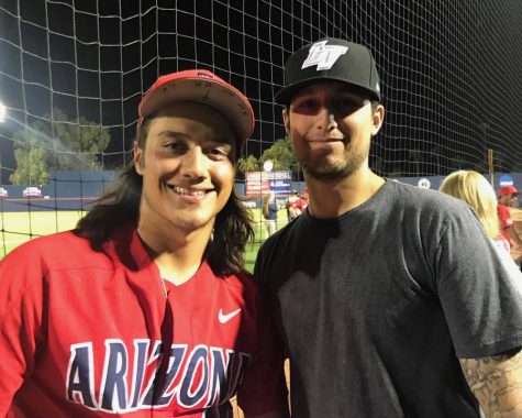 Nick Quintana poses with his brother, Zach, at Hi Corbett Field. 