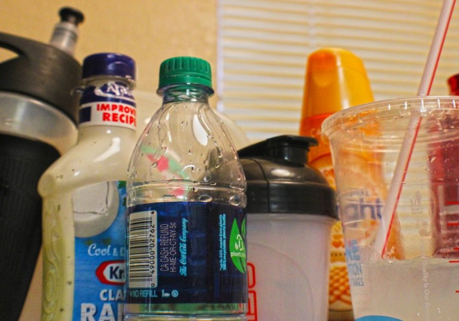 A view of various bottles made out of plastic. All of these plastic products could contain traces of BPA. BPAs are chemicals harmful to the endocrine system. 