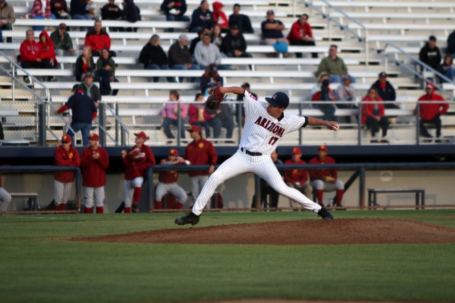 Arizonas Randy Labaut pitches to USC during the UA-USC game on Saturday, April 1. 