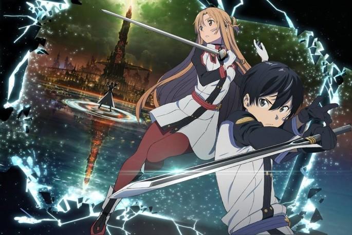 A still from Sword Art Online The Movie: Ordinal Scale, an anime movie based off of the book series Sword Art Online. 